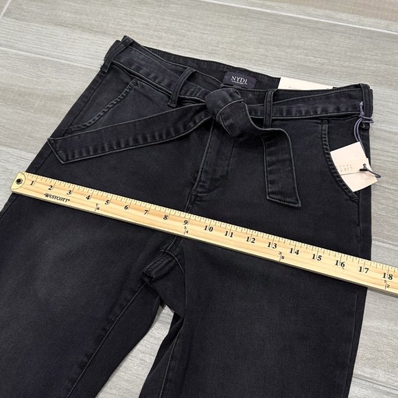 NYDJ Marilyn Mid-Rise Straight Jeans w/ Trouser Detail in Glenbrook Dark Gray - Picture 13 of 16